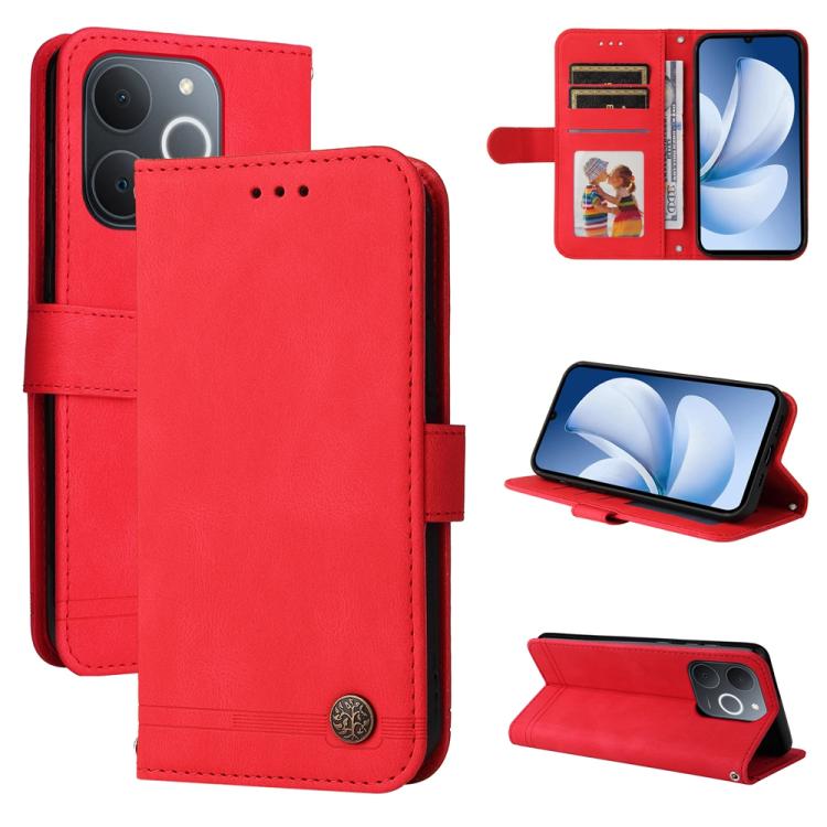Skin Feel Life Tree Metal Button Leather Phone Case — view 42