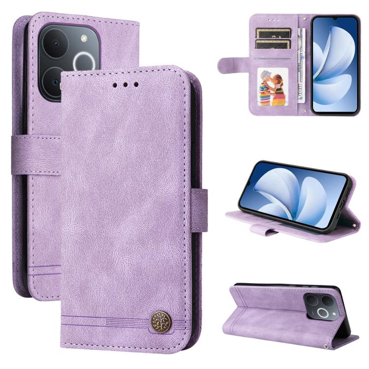 Skin Feel Life Tree Metal Button Leather Phone Case — view 43