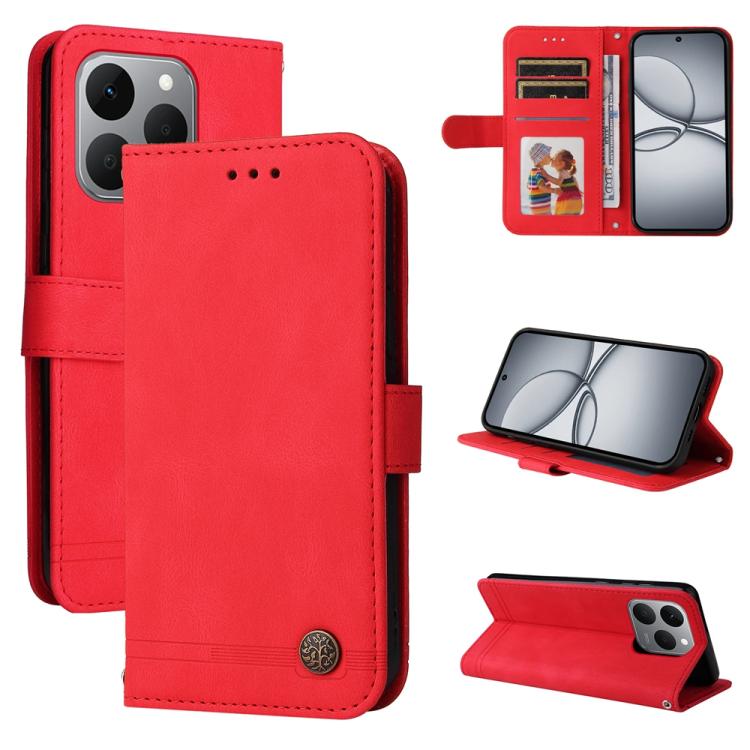 Skin Feel Life Tree Metal Button Leather Phone Case — view 37