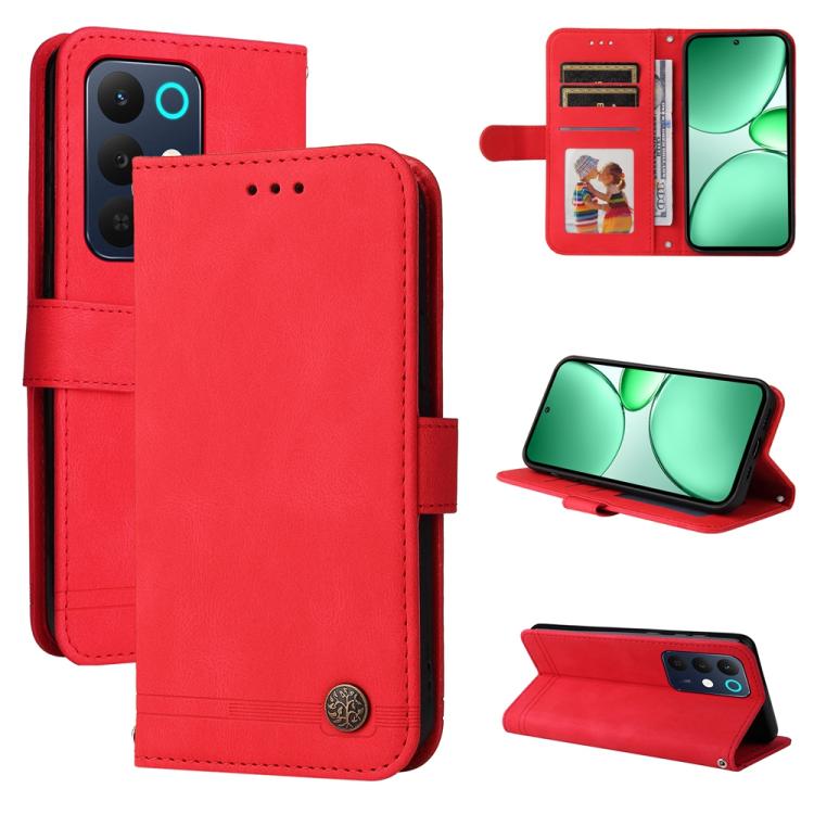 Skin Feel Life Tree Metal Button Leather Phone Case — view 27