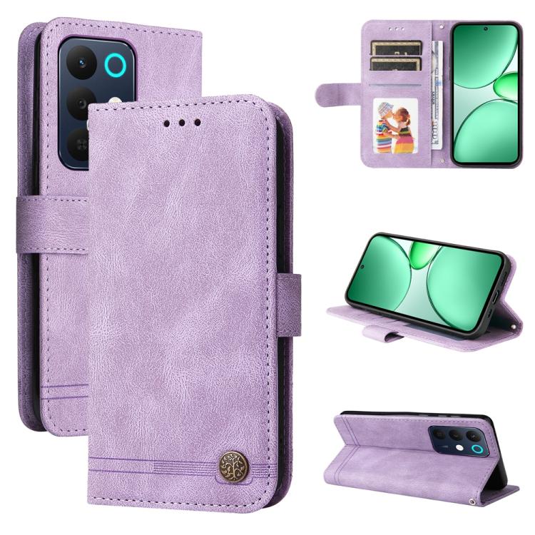 Skin Feel Life Tree Metal Button Leather Phone Case — view 28