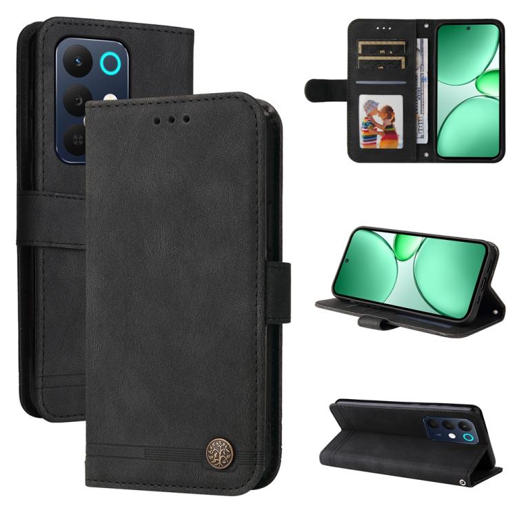 Skin Feel Life Tree Metal Button Leather Phone Case — view 30