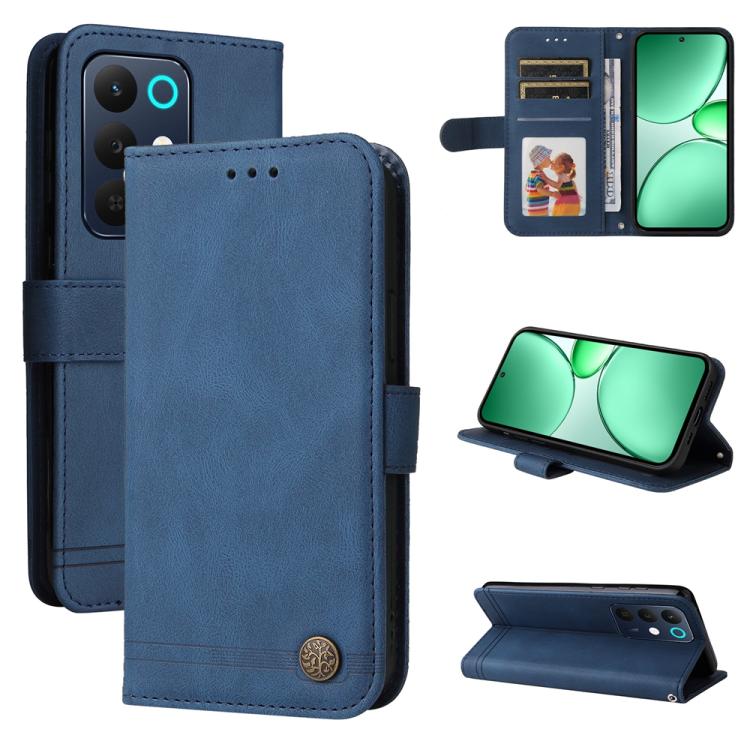 Skin Feel Life Tree Metal Button Leather Phone Case — view 31