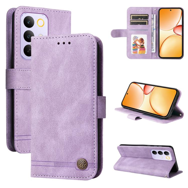 Skin Feel Life Tree Metal Button Leather Phone Case — view 33