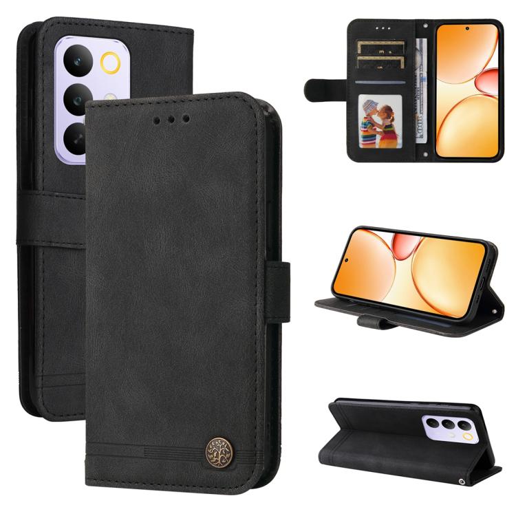 Skin Feel Life Tree Metal Button Leather Phone Case — view 35