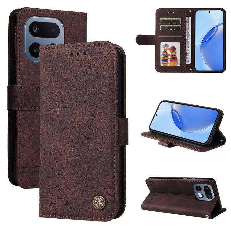 Skin Feel Life Tree Metal Button Leather Phone Case — view 19