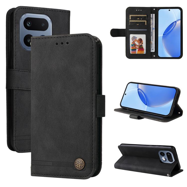 Skin Feel Life Tree Metal Button Leather Phone Case — view 20