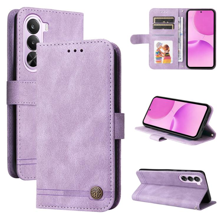 Skin Feel Life Tree Metal Button Leather Phone Case — view 23