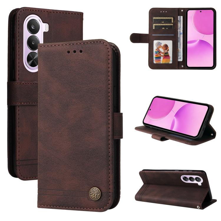 Skin Feel Life Tree Metal Button Leather Phone Case — view 24