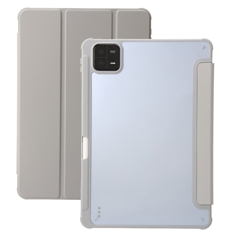 3-Fold Clear Acrylic Leather Tablet Case
