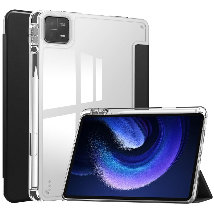 3-fold Clear TPU Smart Leather Tablet Case