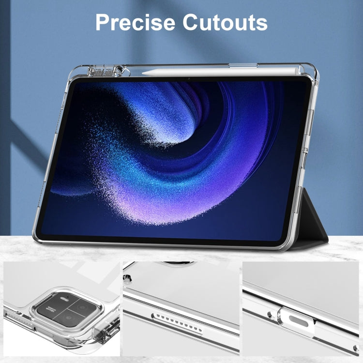 3-fold Clear TPU Smart Leather Tablet Case