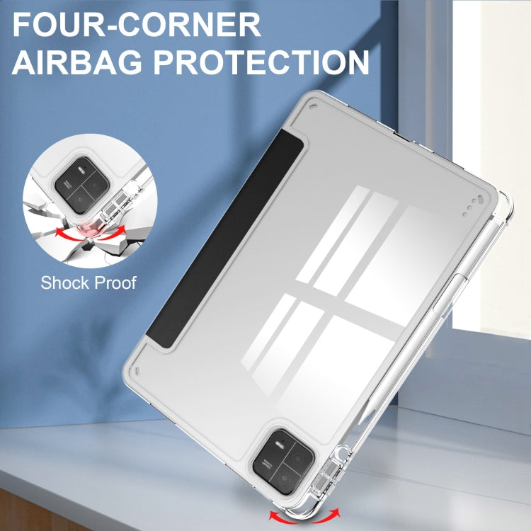 3-fold Clear TPU Smart Leather Tablet Case