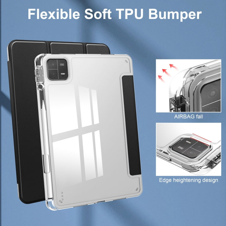 3-fold Clear TPU Smart Leather Tablet Case