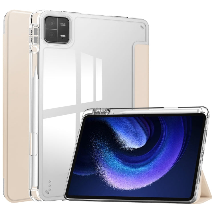 3-fold Clear TPU Smart Leather Tablet Case