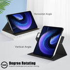 360 Rotation Stand Smart Leather Tablet Case — Blue