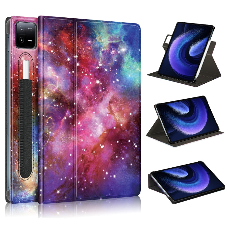 360 Rotation Stand Painted Smart Leather Tablet Case