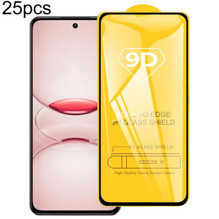 25pcs 9D Full Glue Screen Tempered Glass Film