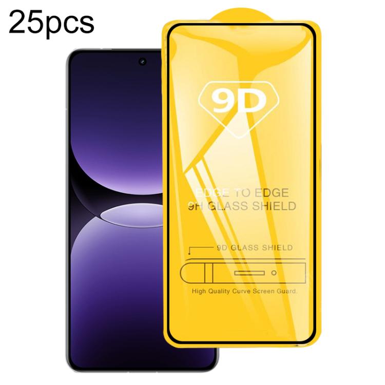 25pcs 9D Full Glue Screen Tempered Glass Film