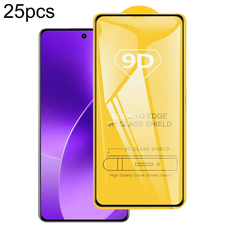 25pcs 9D Full Glue Screen Tempered Glass Film