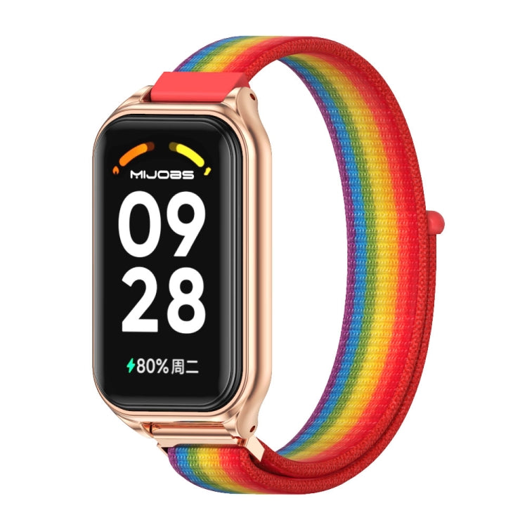 Mijobs Metal Shell Breathable Nylon Loop Watch Band