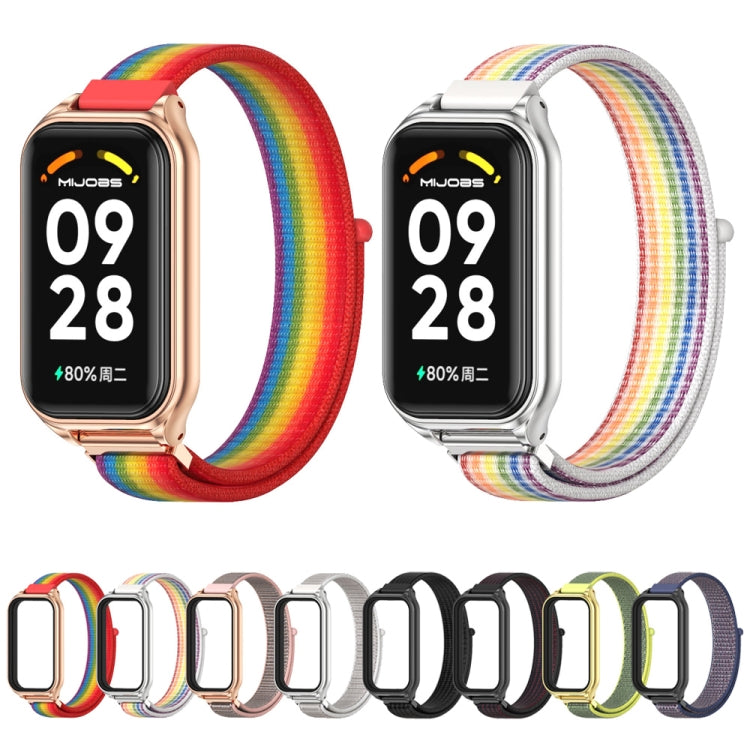 Mijobs Metal Shell Breathable Nylon Loop Watch Band