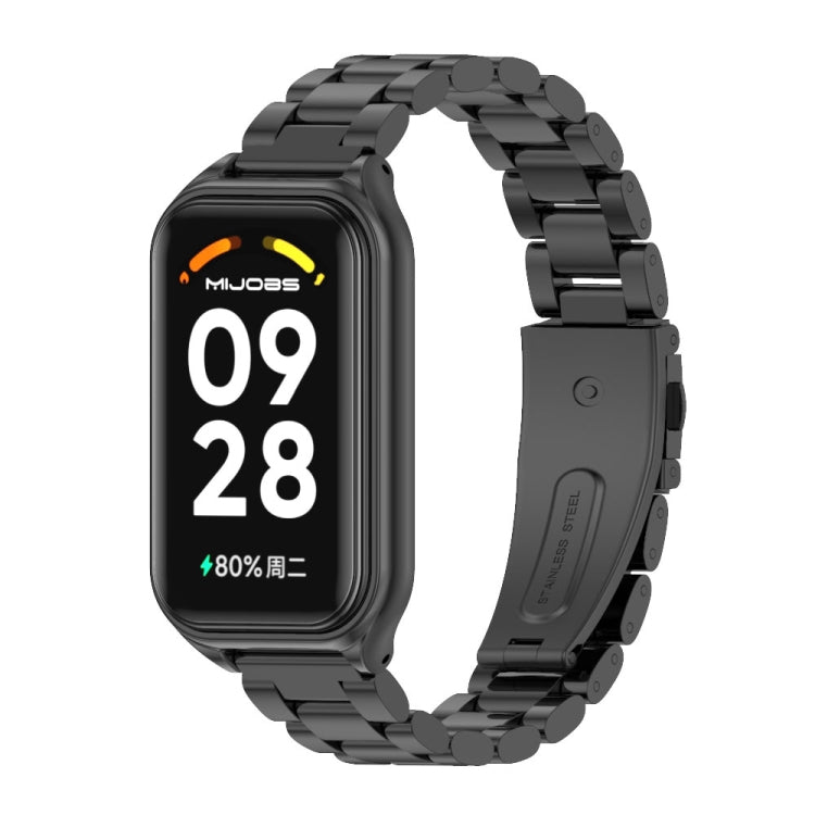 Mijobs Metal Shell + Three-Bead Stainless Steel Watch Band
