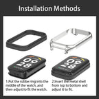 Mijobs Metal Shell + Three-Bead Stainless Steel Watch Band