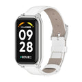 Mijobs Metal Shell Genuine Leather Watch Band
