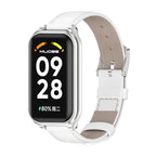 Mijobs Metal Shell Genuine Leather Watch Band