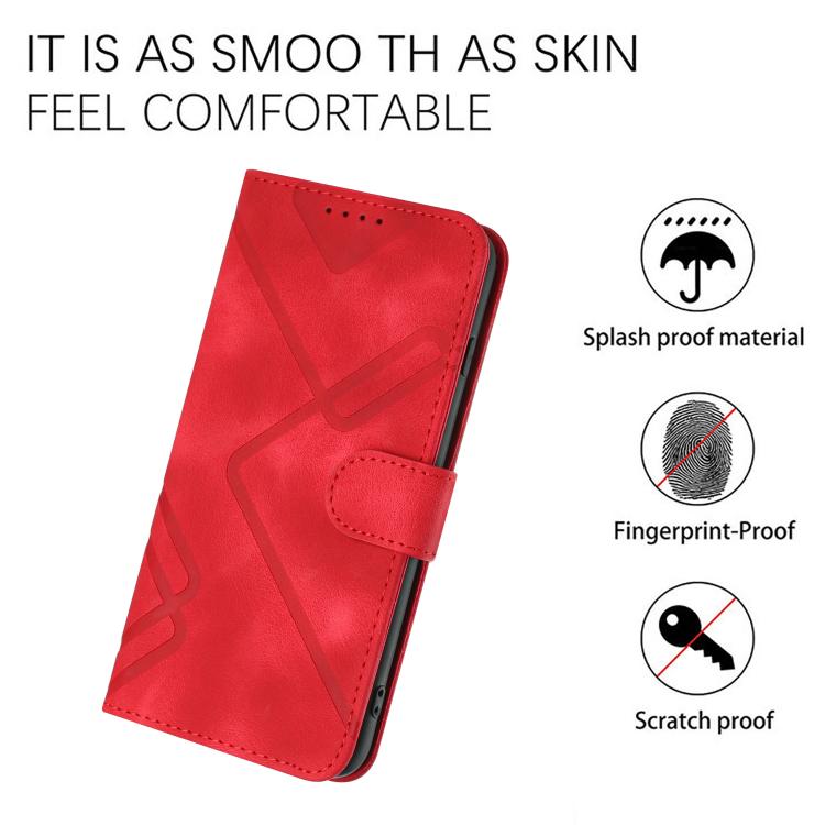 Line Pattern Skin Feel Leather Phone Case — For Motorola Edge 30 Neo