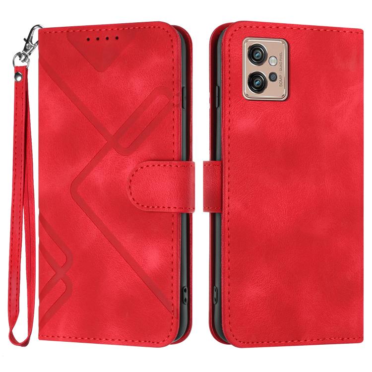 Line Pattern Skin Feel Leather Phone Case — view 30