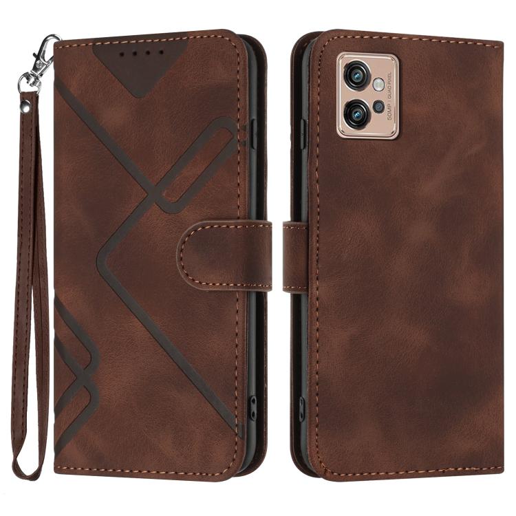 Line Pattern Skin Feel Leather Phone Case — view 33