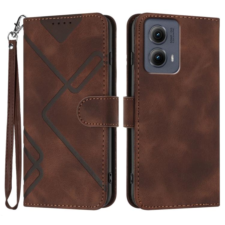 Line Pattern Skin Feel Leather Phone Case — view 33