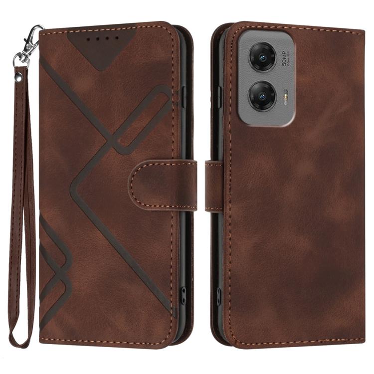 Line Pattern Skin Feel Leather Phone Case — view 57