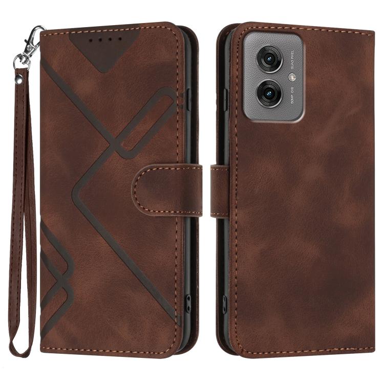 Line Pattern Skin Feel Leather Phone Case — view 21