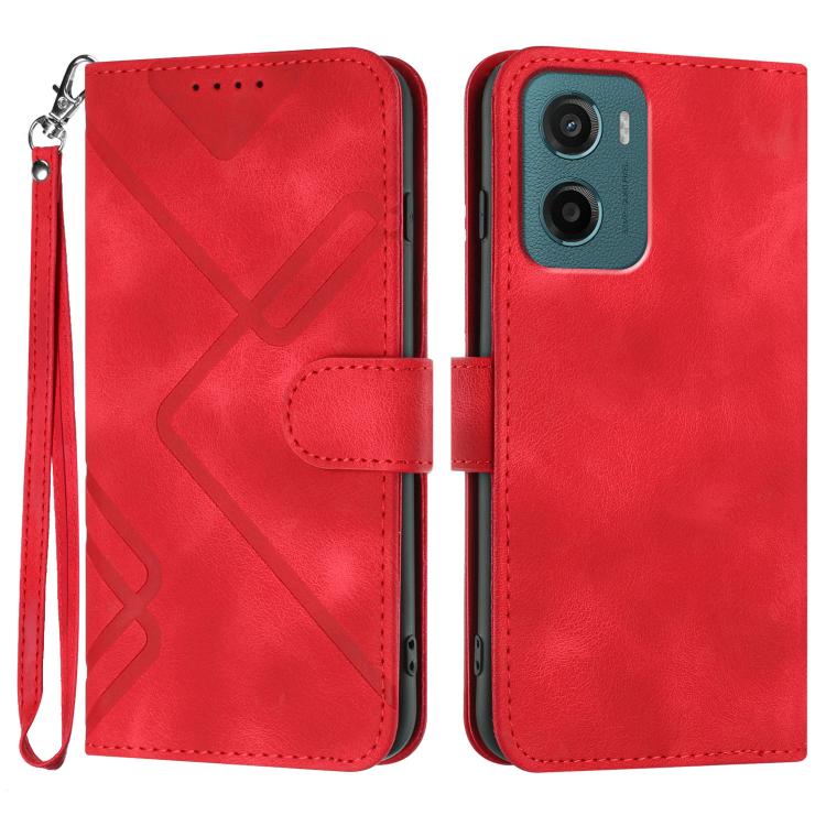 Line Pattern Skin Feel Leather Phone Case — view 42