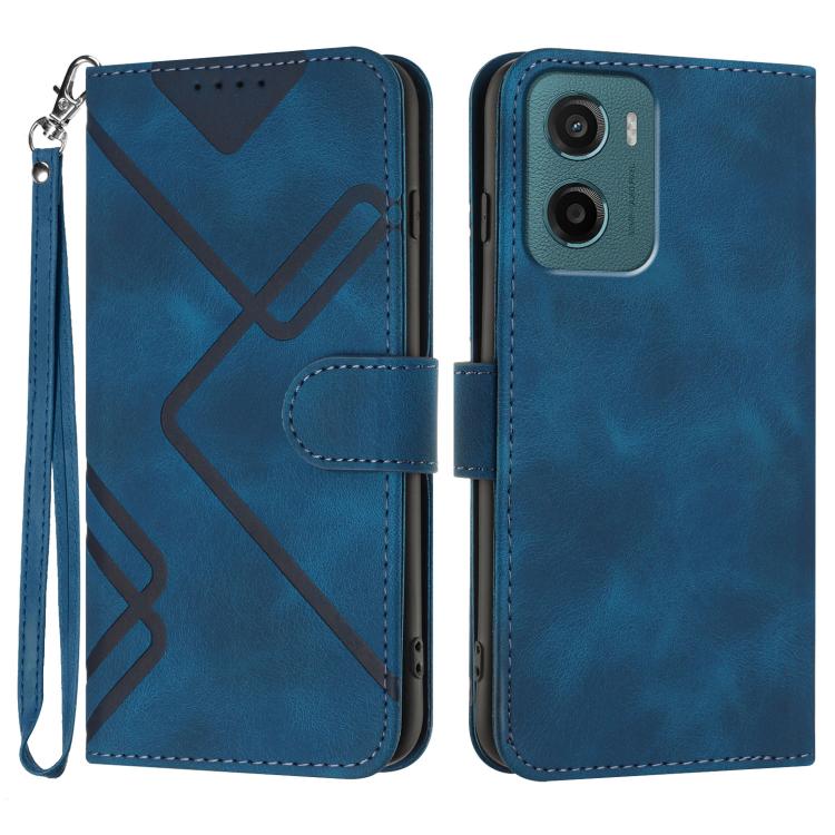 Line Pattern Skin Feel Leather Phone Case — view 43