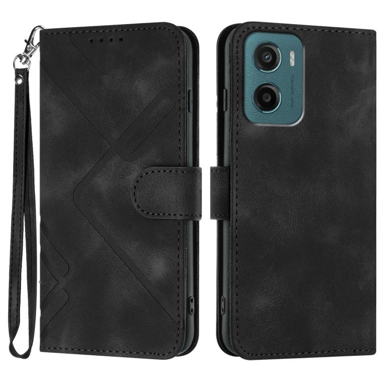 Line Pattern Skin Feel Leather Phone Case — view 44