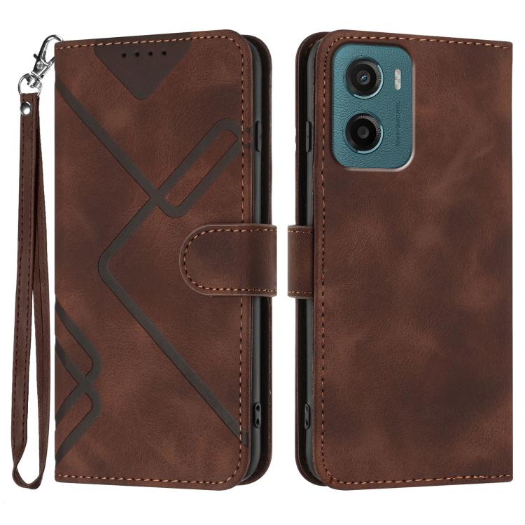 Line Pattern Skin Feel Leather Phone Case — view 45