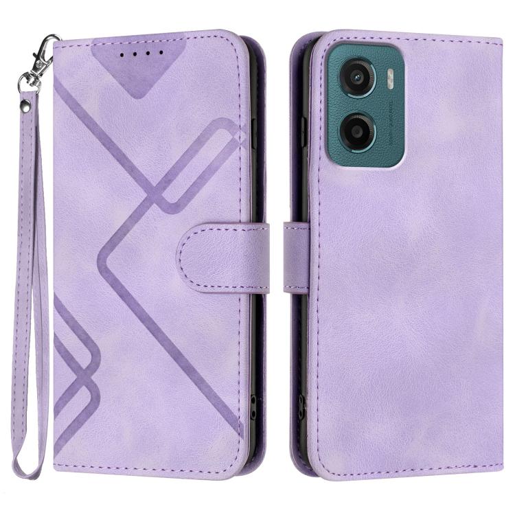 Line Pattern Skin Feel Leather Phone Case — view 46