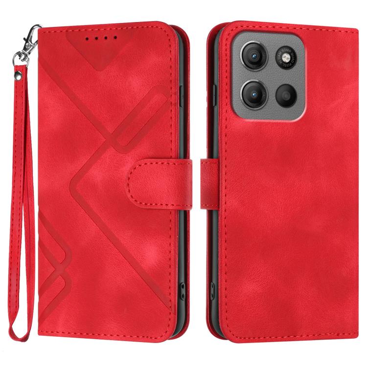 Line Pattern Skin Feel Leather Phone Case — view 48