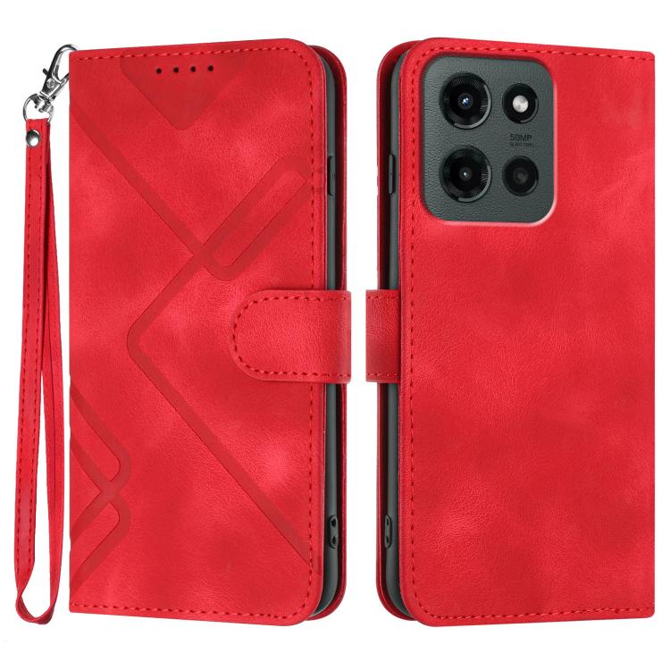 Line Pattern Skin Feel Leather Phone Case — view 36