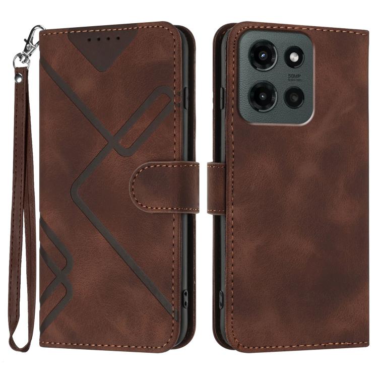 Line Pattern Skin Feel Leather Phone Case — view 39