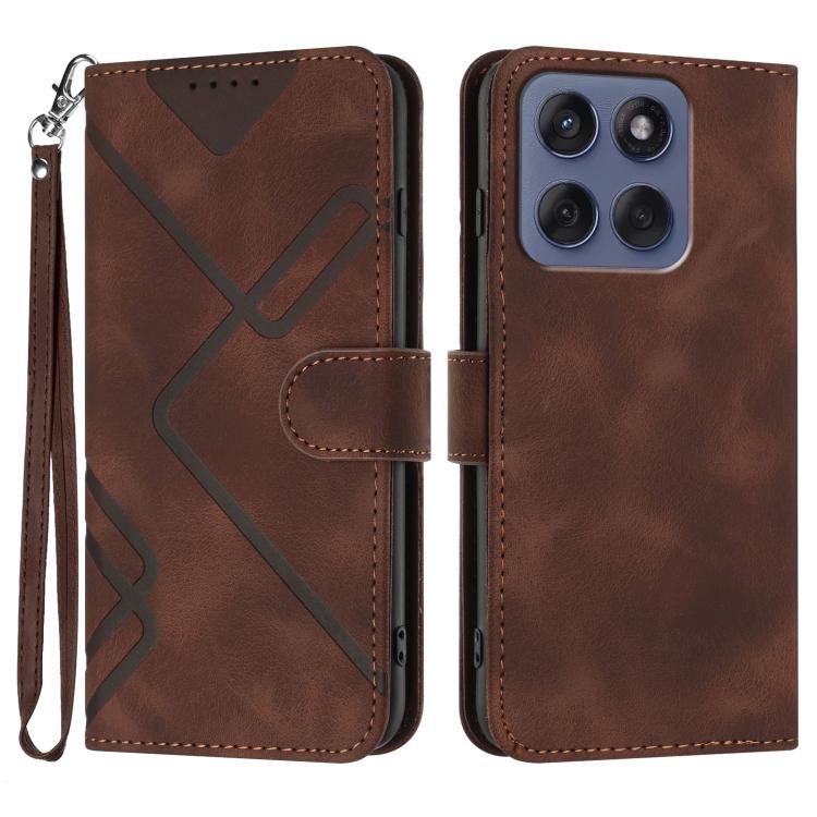 Line Pattern Skin Feel Leather Phone Case — view 27