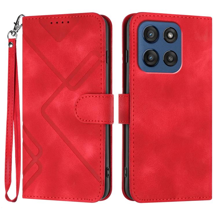Line Pattern Skin Feel Leather Phone Case — view 30