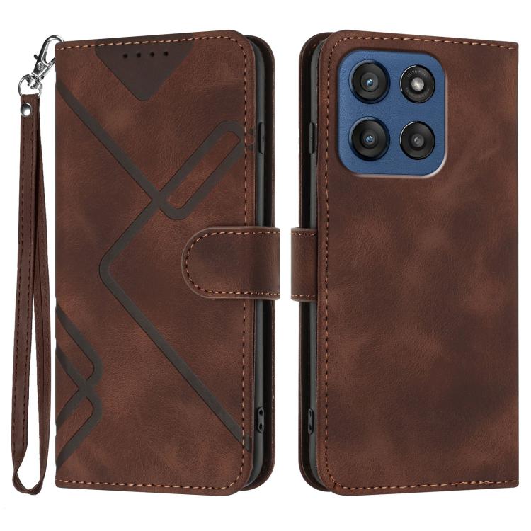 Line Pattern Skin Feel Leather Phone Case — view 33