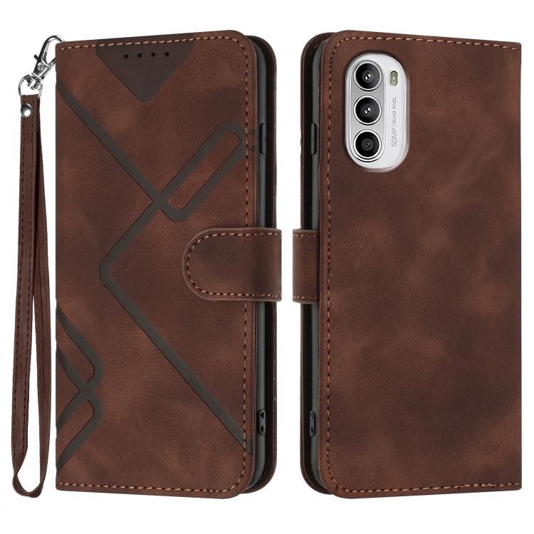 Line Pattern Skin Feel Leather Phone Case — view 45
