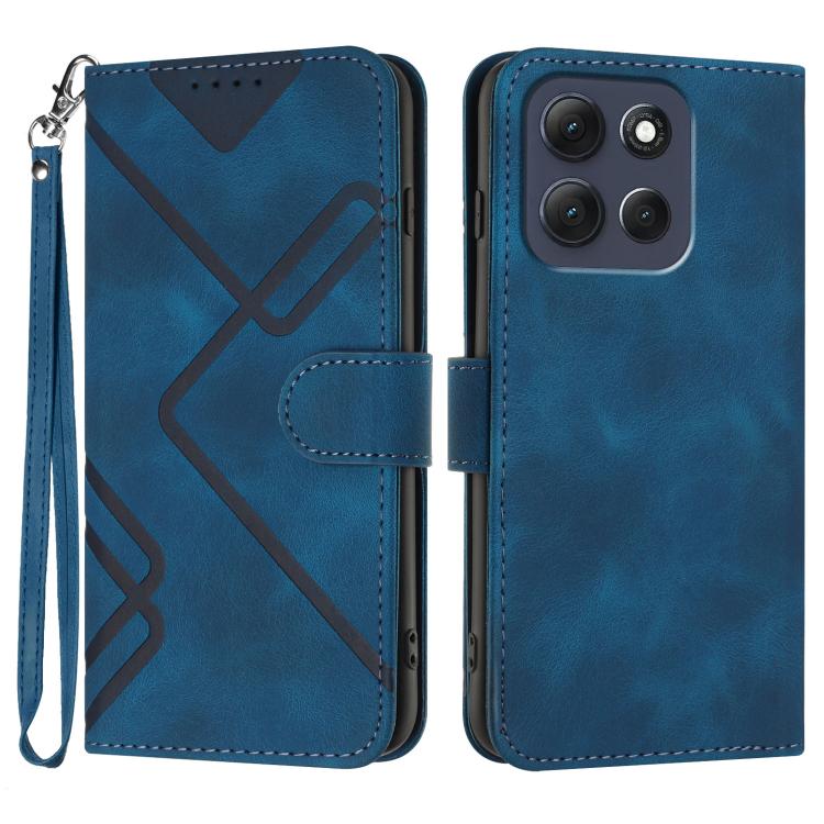 Line Pattern Skin Feel Leather Phone Case — For Motorola Moto G Stylus 5G 2025