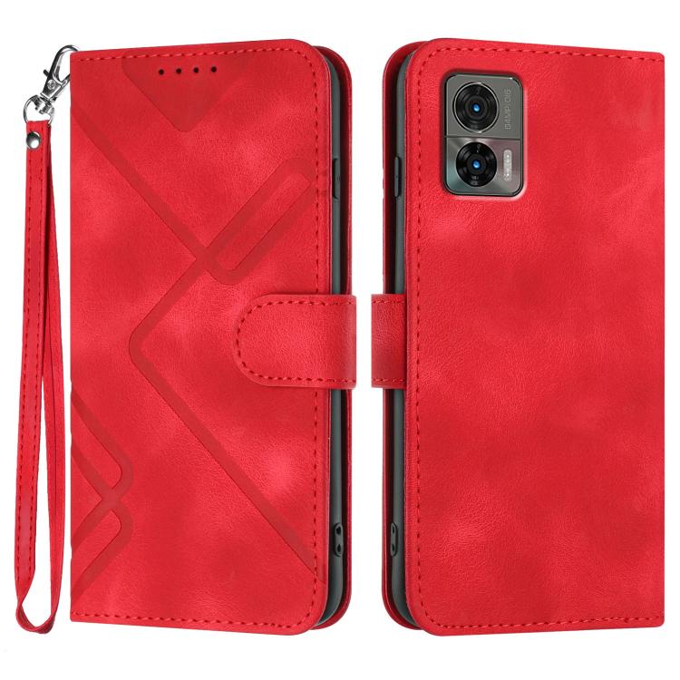 Line Pattern Skin Feel Leather Phone Case — view 24